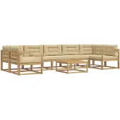 vidaXL Set di divani da esterno, 6 pezzi, bianco e beige