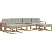 vidaXL Set di divani da esterno, 6 pezzi, bianco e grigio chiaro