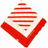 Clarins Sciarpa Tessuto Rosso/Bianco Donna — Accessorio Moda