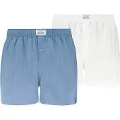 Levi's boxer in cotone blu e bianco confezione da 2 paia Blu Azzurro Bianco taglia