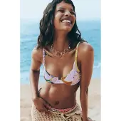 Desigual , top bikini a triangolo stampato, M
