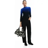 Desigual , Pantalone dritto con tasche, Donna, Viscosa, Nero, L