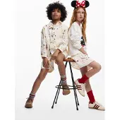 Desigual , gonna corta splash, Bambini, Cotone, Bianco, 11/12