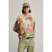 Desigual , maglione stampato gaugin, Uomo, Cotone, Bianco, L