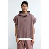 Desigual , Maglietta con cappuccio logo, Uomo, Cotone, Rosso, S
