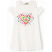 Desigual , Maglietta grafica cuore cut-out, Cotone, Bianco, 7/8