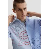Desigual , camicia ricamata, Uomo, Cotone, Blu, L