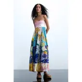 Desigual , Vestito lungo stampato, Donna, Poliestere, XL