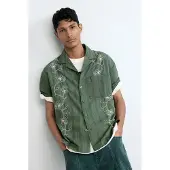 Desigual , camicia ricamata, Uomo, Cotone, Verde, M