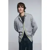 Desigual , camicia con lettering effetto consumato, Uomo, Lyocell, Bianco, M