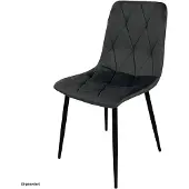HTI Sedia da pranzo Mesa Eco Velluto Grigio