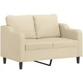 vidaXL Set divano 3 pezzi con cuscini in tessuto crema