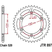 JT Sprockets Pignone Posteriore Husqvarna Jta897.51blu