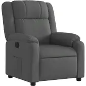 vidaXL Poltrona relax, tessuto, grigio scuro