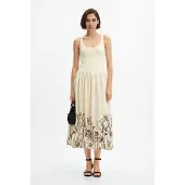 Desigual , Abito midi svasato a fiori, Bianco, XS