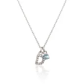 JVD Decent Silver "D" Blue Zircon Collana SVLN0324XH2BI0D