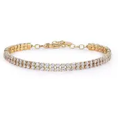 Brosway Double-row gold-plated tennis Bracciale with clear zircons Desideri BEI097