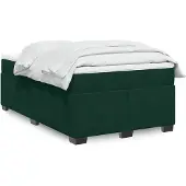 vidaXL Letto a molle con materasso verde scuro 120x200 cm in velluto