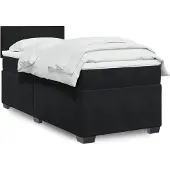 vidaXL Letto a molle con materasso nero 100x200 cm in velluto