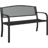 vidaXL Panchina da giardino 119 cm in acciaio nero