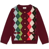 Ganni Cardigan a rombi in lana Merino e cashmere