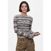 Desigual , maglione a righe leggero, Donna, Nero, L