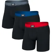 Saxx Essential Cotton Boxer Brief Fly 3-Pack Intimo Uomo (M, nero)