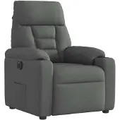 vidaXL Poltrona relax elettrica in tessuto grigio scuro