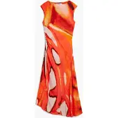 Desigual , Abito lungo drappeggiato, Viscosa, Arancione, XS