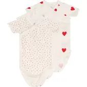 Petit Bateau Tutina / body per bambino 'NAISS' rosso / bianco