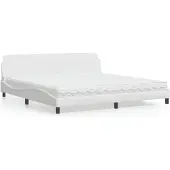 vidaXL Letto con materasso "Dover" bianco 200x200 cm in Pelle finta