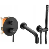 REA Rubinetto da Vasca Lungo Black + Box