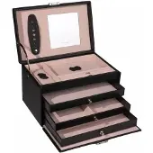 Friedrich Lederwaren Luxury black jewelry box Classico Rosé 23238-20