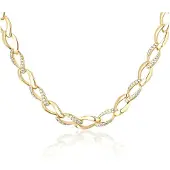 JVD Catena Oro Massiccio Con Zirconi — Catena
