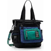 Desigual , zaino multi-posizione grande in nylon, Donna, Poliestere, Blu, U
