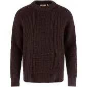 Fjällräven Övik Waffle Knit Pullover di lana Uomo (XL, marrone)