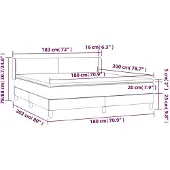 vidaXL Letto a molle con materasso nero 180x200 cm in Pelle finta