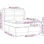 vidaXL Letto a molle con materasso blu scuro 140x200 cm in velluto