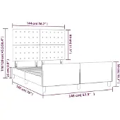 vidaXL Struttura letto senza materasso blu scuro 140x190 cm velluto