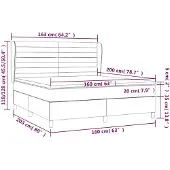 vidaXL Letto a molle con materasso blu scuro 160x200 cm in velluto