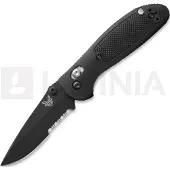 Benchmade Coltello pieghevole Mini Griptilian, stud, nero, dentatura lama
