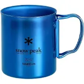 Snow Peak Titanium Double Wall Cup Tazza (450 ml, blu)