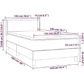 vidaXL Letto a molle con materasso blu scuro 100x200 cm in velluto
