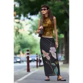 Desigual Gonna verde / rosa / nero