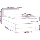 vidaXL Letto a molle con materasso verde scuro 100x200 cm in velluto