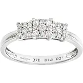 Diamant L'Eternel Anello 'Cluster-Ring aus 375 Weißgold mit Diamant' argento