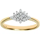Diamant L'Eternel Anello 'Cluster-Ring aus 375 Gelbgold mit Diamant' oro