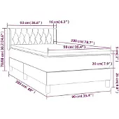 vidaXL Letto a molle con materasso verde scuro 90x200 cm in velluto