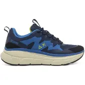 Sun68 sneakers da uomo jupiter sporty in tessuto blu navy
