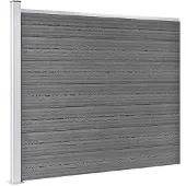 vidaXL Set di elementi di recinzione WPC 699x146 cm grigio